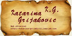 Katarina Grijaković vizit kartica